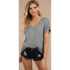 Damski t-shirt FARIN GREY. Szare bluzki damskie Damski t-shirt FARIN GREY, s, bez wzorów, bez kołnierzyka. W wyprzedaży za 39,00 zł.