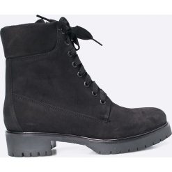 Gino Rossi - Botki. Czarne buty zimowe damskie marki Gino Rossi, z materiału, na obcasie. W wyprzedaży za 419,90 zł.