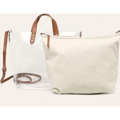 Pepe Jeans - Torebka Iana. Brązowe torby damskie na zakupy Pepe Jeans, w paski, z bawełny, na ramię, duże, bez dodatków. Za 239,90 zł.