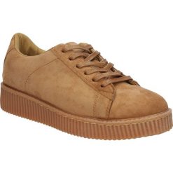 Creepersy casu xy16293. Brązowe półbuty damskie Casu, na co dzień, na wiosnę, bez wzorów, z materiału, bez obcasa, bez zapięcia. Za 99,99 zł.
