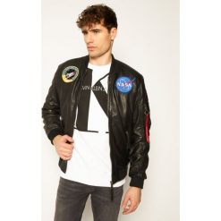 Kurtka skórzana Alpha Industries Ma-1 Nasa 126151. Czarne kurtki męskie Alpha Industries, m, bez wzorów, bez kaptura. W wyprzedaży za 849,00 zł.