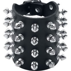 Bransoletki męskie: Spikes Bracelet 4 rzędy Bransoletka skórzana czarny