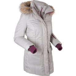 Kurtka outdoorowa 2 w 1, pikowana bonprix srebrny matowy. Szare kurtki damskie bonprix, s, bez wzorów, z futra. Za 269,99 zł.