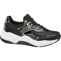 Sneakersy damskie Graceland czarne. Czarne sneakersy damskie Graceland, z materiału. Za 97,00 zł.