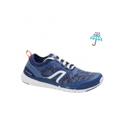 Buty damskie do szybkiego marszu PW580 Waterproof w kolorze granatowo-różowym. Niebieskie buty do fitnessu damskie marki NEWFEEL, z gumy. Za 149,99 zł.