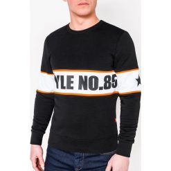 Bluza męska bez kaptura z nadrukiem B926 - czarna. Czarne bluzy męskie Ombre Clothing, s, z nadrukiem, z bawełny, z kapturem, bez rękawów, bez kaptura. Za 41,00 zł.