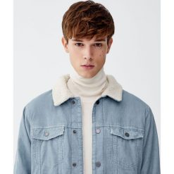 Gładki sweter z golfem z wiskozy. Szare golfy męskie marki Pull&Bear, m, z wiskozy. Za 69,90 zł.