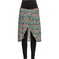 Legginsy 2 w 1 bonprix czarny wzorzysty. Czarne legginsy damskie bonprix, z nadrukiem, z tkaniny. Za 99,99 zł.