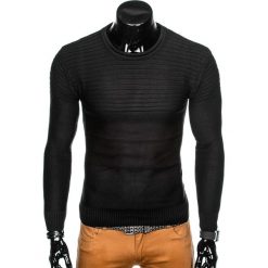 SWETER MĘSKI E136 - CZARNY. Czarne swetry klasyczne męskie marki Inny, m, z bawełny. Za 49,00 zł.