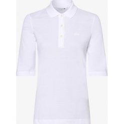 Lacoste - Damska koszulka polo, biały. Białe koszulki damskie polo Lacoste, bez wzorów, z bawełny, bez rękawów. Za 429,95 zł.
