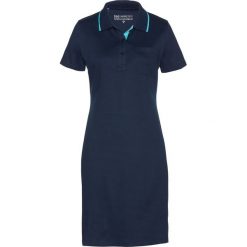 Sukienka polo bonprix ciemnoniebiesko-morski. Niebieskie sukienki damskie bonprix, bez wzorów, polo, bez rękawów, dopasowane. Za 79,99 zł.