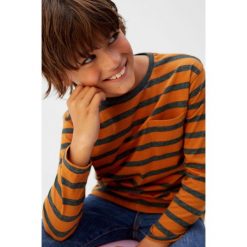 Mango Kids - Longsleeve dziecięcy Rayas5 110-164 cm. Pomarańczowe t-shirty chłopięce Mango Kids, bez wzorów, z bawełny, bez rękawów. Za 25,90 zł.