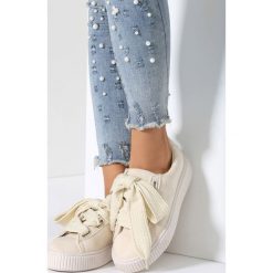 Beżowe Creepersy Fast Step. Brązowe półbuty damskie vices, bez wzorów, bez obcasa, na platformie, na sznurówki. Za 49,99 zł.
