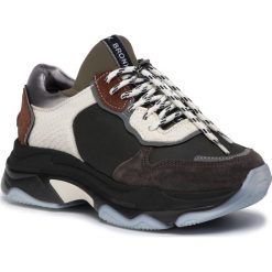 Sneakersy BRONX - 66167E-CJ BX 1525 D.Grey/Khaki/Off White. Szare półbuty damskie Bronx, ze skóry. W wyprzedaży za 449,00 zł.