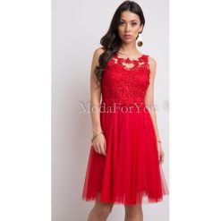 Sukienka Astor Red. Czerwone sukienki damskie Modaforyou, s, bez wzorów, z elastanu, eleganckie, z dekoltem na plecach, bez rękawów. Za 149,00 zł.