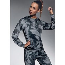 Damska bluza sportowa Athena. Szare bluzy damskie z kieszeniami marki Basbleu, ze skóry, z kapturem. Za 111,99 zł.