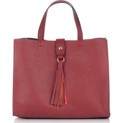 Torebki klasyczne damskie: Skórzana torebka w kolorze bordowym – (S)26 x (W)23 x (G)16 cm