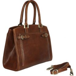 Torebki klasyczne damskie: Skórzana torebka w kolorze brązowym – 34 x 28 x 16 cm