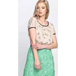 T-shirty damskie: Beżowy T-shirt Learn To Love Again