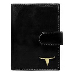 Portfel męski skórzany Buffalo Wild RM-04L-BAW 2. Czarne portfele męskie BUFFALO WILD, bez wzorów, ze skóry. Za 49,90 zł.