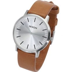 Nixon Porter Leather - Silver / Tan Zegarek na rękę jasnobrązowy. Brązowe zegarki męskie marki Nixon, szklane. Za 489,90 zł.