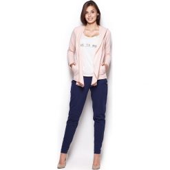 Bluza z Wolnymi Połami - Różowa. Różowe podkoszulki damskie Molly.pl, s, bez wzorów, z dzianiny, bez rękawów, bez kaptura. Za 115,90 zł.