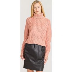 GOLF ELISABETTA FRANCHI. Różowe swetry damskie z aplikacjami, z wełny. Za 1009,50 zł.