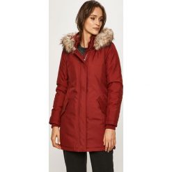 Only - Parka. Czerwone kurtki damskie ONLY, s, bez wzorów, z poliesteru, długie, z kapturem. W wyprzedaży za 159,90 zł.