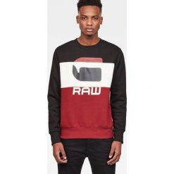 G-Star Raw - Bluza. Czerwone bluzy męskie G-Star RAW, s, z nadrukiem, z bawełny, retro, z okrągłym kołnierzem, bez rękawów, bez kaptura. W wyprzedaży za 269,90 zł.