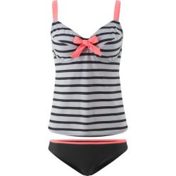 Stroje dwuczęściowe damskie: Tankini minimizer na fiszbinach (2 części) bonprix czarno-szary