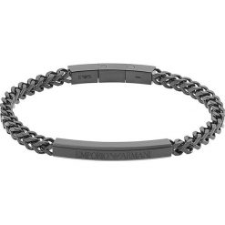 Emporio Armani - Bransoletka. Czarne bransoletki męskie metalowe. W wyprzedaży za 499,90 zł.