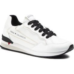 Sneakersy GUESS - Genova FM7GEN ELE12 WHITE. Białe sneakersy męskie Guess, z aplikacjami, ze skóry ekologicznej, bez zapięcia. Za 499,00 zł.