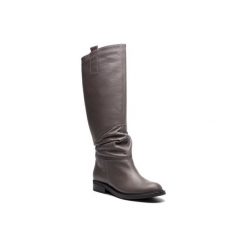 LASOCKI SM-275-L30. Szare kozaki damskie Lasocki, ze skóry. Za 399,99 zł.