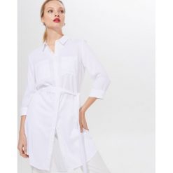 Długa koszula z wiskozy - Biały. Białe koszule damskie Mohito, z wiskozy. Za 119,99 zł.