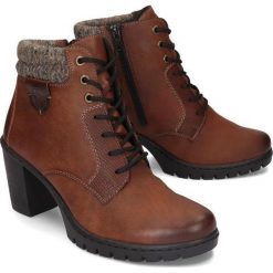 RIEKER Y2531-24 brown, botki damskie. Brązowe botki damskie Rieker, bez obcasa, na obcasie, na zamek. Za 279,90 zł.