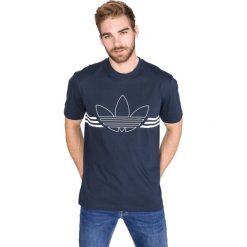 Adidas Originals Outline Koszulka Niebieski. Niebieskie podkoszulki męskie s, z nadrukiem, z bawełny, krótkie. Za 119,95 zł.