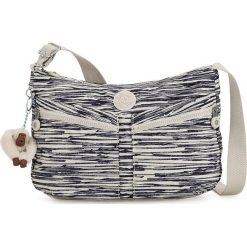 Torebka w kolorze kremowo-granatowym - 33 x 23 x 12 cm. Niebieskie torebki klasyczne damskie Kipling, w paski, z poliesteru, na ramię, bez dodatków. W wyprzedaży za 139,95 zł.
