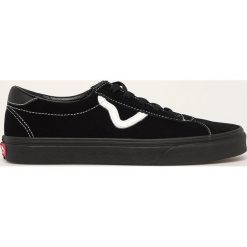 Vans - Trampki skórzane. Czarne trampki męskie Vans, bez wzorów, ze skóry, na sznurówki. W wyprzedaży za 279,90 zł.