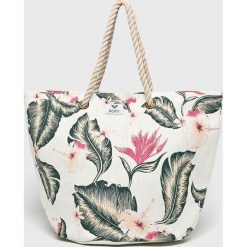 Roxy - Torba. Zielone torebki klasyczne damskie Roxy, z nadrukiem, z materiału, casualowe, na ramię, duże, bez dodatków. W wyprzedaży za 119,90 zł.