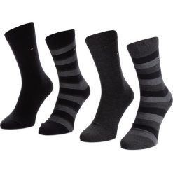 Zestaw 4 par wysokich skarpet męskich TOMMY HILFIGER - 482002001 Black 200. Szare skarpetki męskie TOMMY HILFIGER, bez wzorów, z elastanu. W wyprzedaży za 89,00 zł.