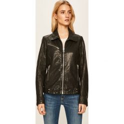 Pepe Jeans - Kurtka skórzana Mina. Czarne kurtki damskie Pepe Jeans, s, bez wzorów, z poliesteru, krótkie. Za 1099,00 zł.