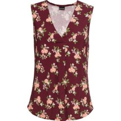 Top w kwiaty bonprix czerwony klonowy w kwiaty. Czerwone bluzki damskie bonprix, w kwiaty, z dekoltem w serek, bez rękawów. Za 59,99 zł.