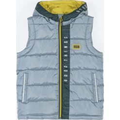 Coccodrillo - Bezrękawnik dziecięcy 110-122 cm. Szare kurtki chłopięce COCCODRILLO, bez wzorów, z tkaniny, z kapturem. Za 109,90 zł.