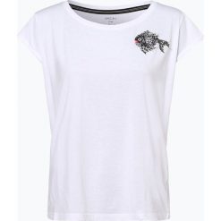 Marc Cain Collections - T-shirt damski, biały. Białe t-shirty damskie Marc Cain Collections, z haftami, bez kołnierzyka. Za 439,95 zł.