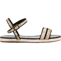 Sandały w kolorze złotym. Żółte sandały damskie Melissa, Pepe Jeans, bez wzorów, z otwartym noskiem, bez obcasa, ze sprzączką. W wyprzedaży za 99,95 zł.