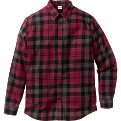 Koszula flanelowa Regular Fit bonprix czerwony klonowy w kratę. Czerwone koszule męskie bonprix, xl, bez wzorów, bez kołnierzyka, bez rękawów. Za 84,99 zł.