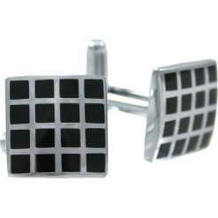 Eleganckie Spinki do Mankietów, ALTIES, Czarno-Srebrna Szachownica SPMALT0032. Szare spinki do mankietów męskie Alties, srebrne. Za 33,00 zł.