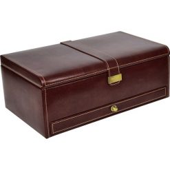 Pudełko na zegarki 10 komorowe Heritage brązowe. Pomarańczowe zegarki męskie Dulwich, złote. Za 860,00 zł.
