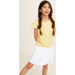 Mango Kids - Spódnica dziecięca Days 110-152 cm. Białe spódniczki dziewczęce Mango Kids, z haftami, z bawełny, mini, rozkloszowane. W wyprzedaży za 39,90 zł.