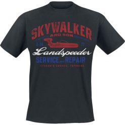 Star Wars Landspeeder Repair T-Shirt czarny. Czarne koszulki męskie Star Wars, l, z nadrukiem, retro, z okrągłym kołnierzem. Za 74,90 zł.